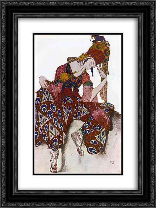 Costume Design for Nijinsky 18x24 Black Ornate Wood Framed Art Print Poster with Double Matting by Bakst, Leon