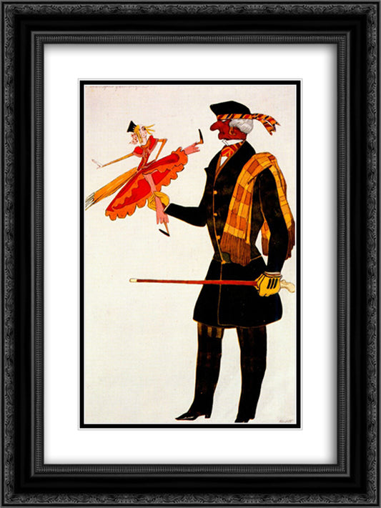 Costume for the Englishman, from La Boutique Fantastique 18x24 Black Ornate Wood Framed Art Print Poster with Double Matting by Bakst, Leon