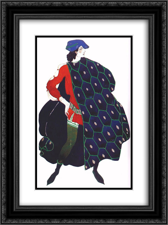 Le martyre de Saint Sebastien Ida Rubinstein as St. Sebastian 18x24 Black Ornate Wood Framed Art Print Poster with Double Matting by Bakst, Leon