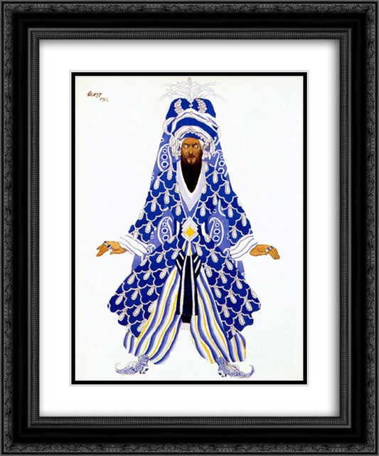 Le sultan vindicatif 20x24 Black Ornate Wood Framed Art Print Poster with Double Matting by Bakst, Leon