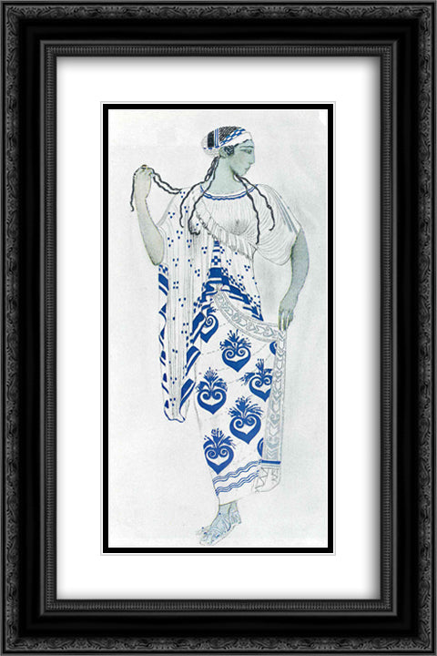 Medee (Jean Anouilh) 16x24 Black Ornate Wood Framed Art Print Poster with Double Matting by Bakst, Leon