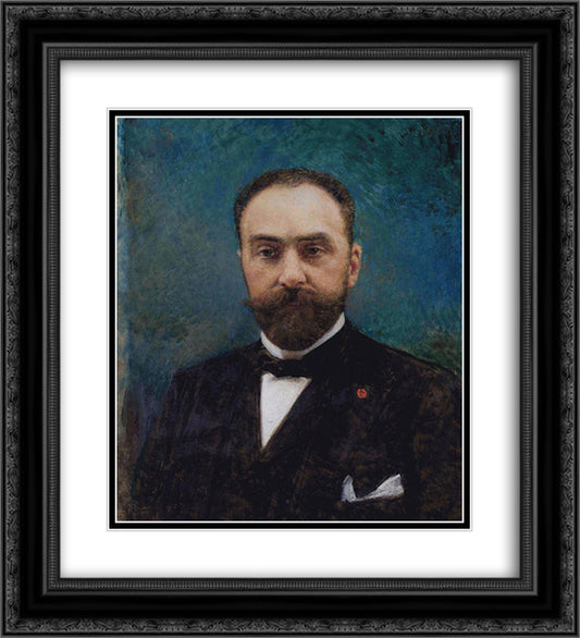 Charles Ephrussi 20x22 Black Ornate Wood Framed Art Print Poster with Double Matting by Bonnat, Leon