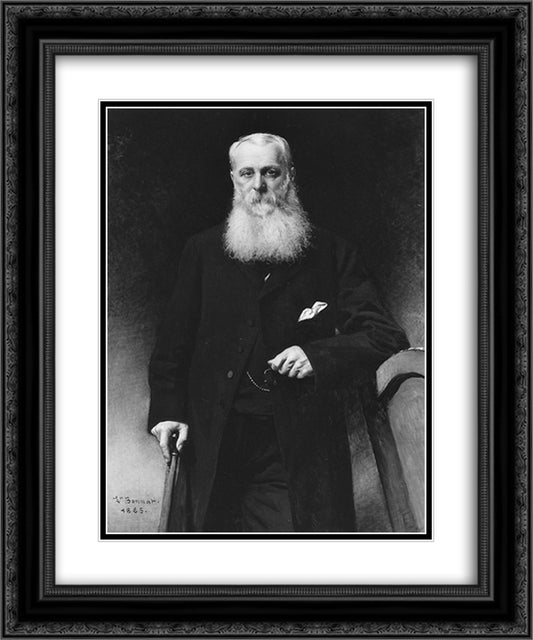 Portrait of George Aloysius Lucas 20x24 Black Ornate Wood Framed Art Print Poster with Double Matting by Bonnat, Leon