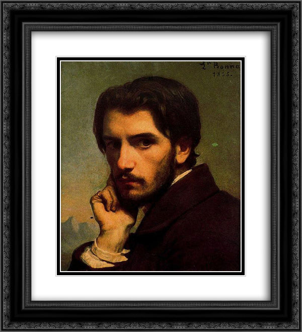 Self-portrait 20x22 Black Ornate Wood Framed Art Print Poster with Double Matting by Bonnat, Leon