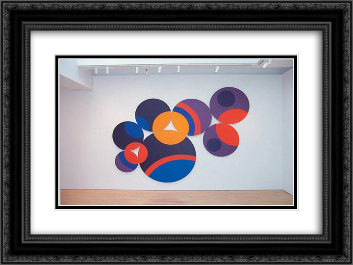 Constellation Twelve Circles 24x18 Black Ornate Wood Framed Art Print Poster with Double Matting by Polk Smith, Leon