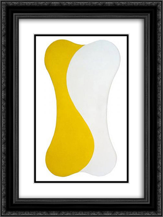 Yellow White [Sun] 18x24 Black Ornate Wood Framed Art Print Poster with Double Matting by Polk Smith, Leon