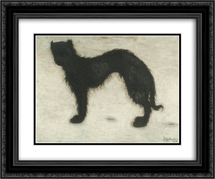 Dog in the Snow 24x20 Black Ornate Wood Framed Art Print Poster with Double Matting by Spilliaert, Leon