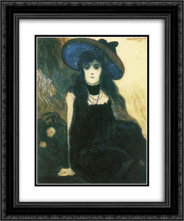 The Absinthe Drinker 20x24 Black Ornate Wood Framed Art Print Poster with Double Matting by Spilliaert, Leon