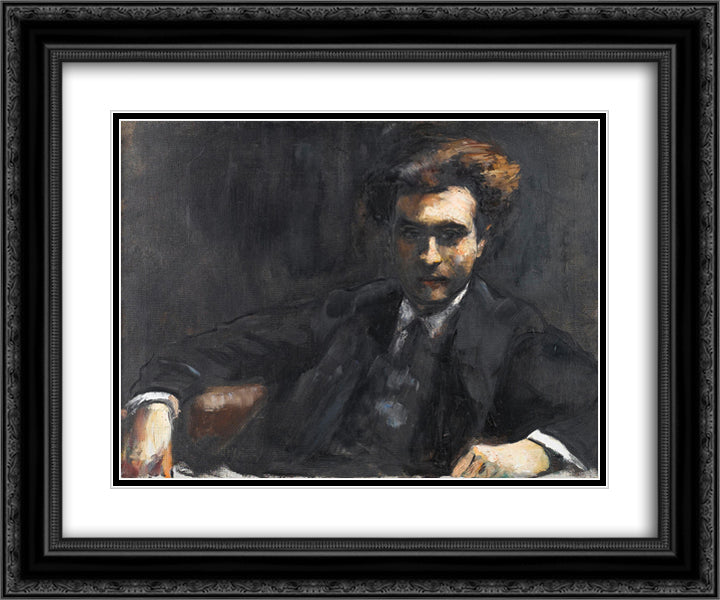 Portrait of Dr. Fritz Rathenau 24x20 Black Ornate Wood Framed Art Print Poster with Double Matting by Ury, Lesser