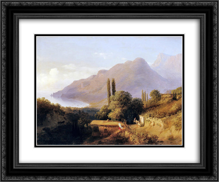 Crimean landscape 24x20 Black Ornate Wood Framed Art Print Poster with Double Matting by Lagorio, Lev
