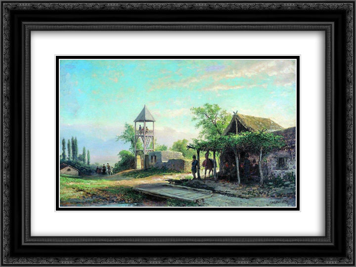 In the Caucasus 24x18 Black Ornate Wood Framed Art Print Poster with Double Matting by Lagorio, Lev