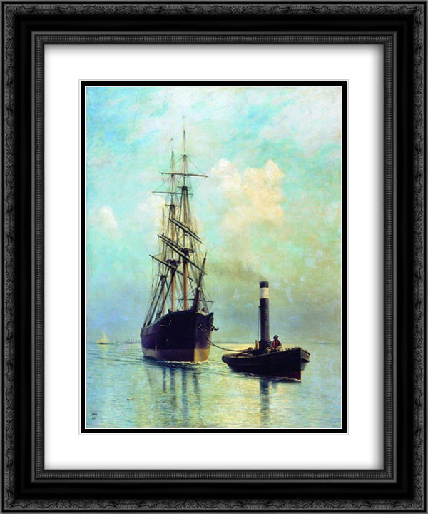 In the Gulf of Finland 20x24 Black Ornate Wood Framed Art Print Poster with Double Matting by Lagorio, Lev