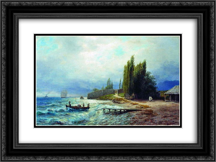Landscape 24x18 Black Ornate Wood Framed Art Print Poster with Double Matting by Lagorio, Lev