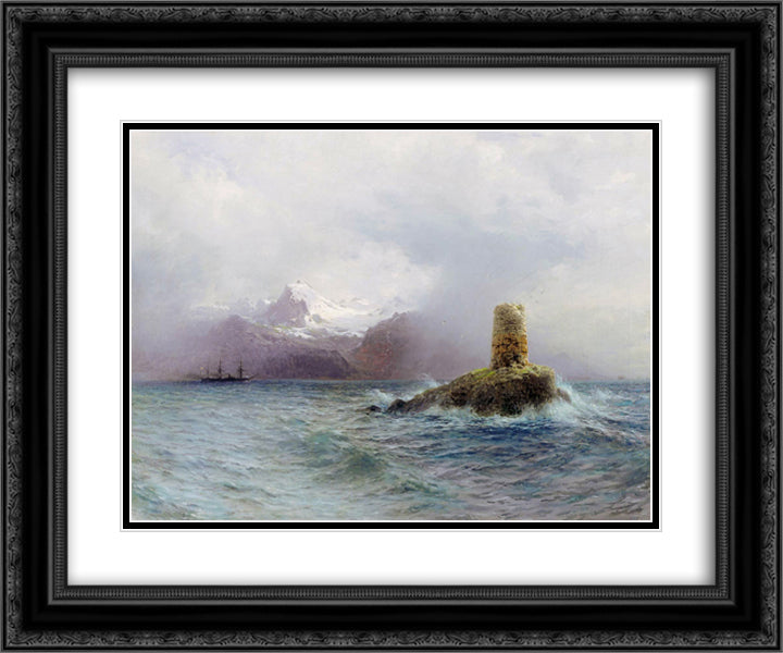 Lofoten Island 24x20 Black Ornate Wood Framed Art Print Poster with Double Matting by Lagorio, Lev