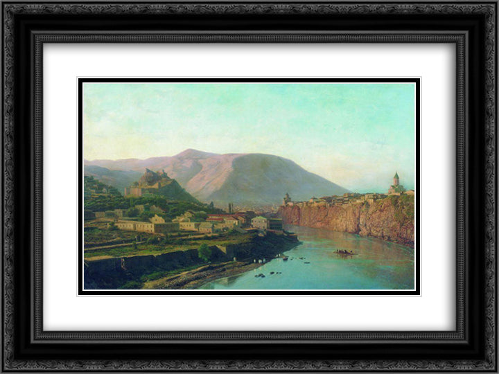 Old Tbilisi 24x18 Black Ornate Wood Framed Art Print Poster with Double Matting by Lagorio, Lev