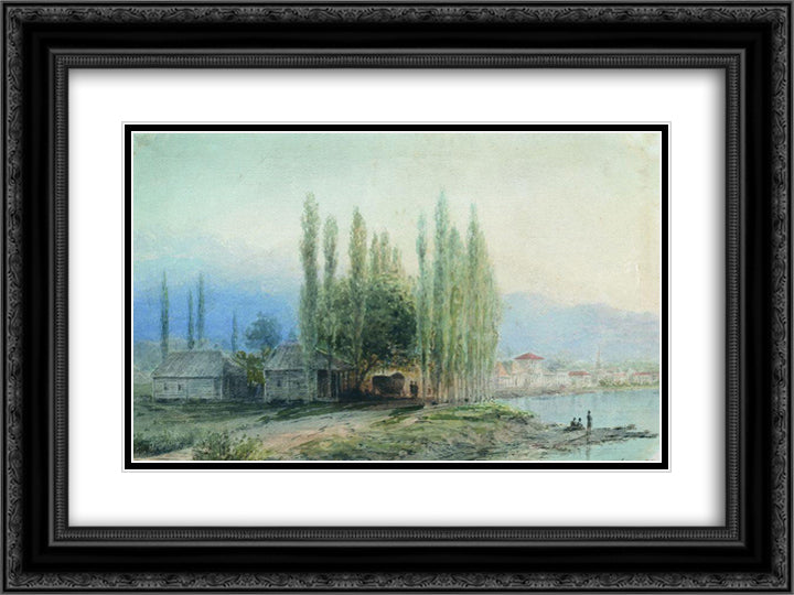 Sukhum-Kale 24x18 Black Ornate Wood Framed Art Print Poster with Double Matting by Lagorio, Lev