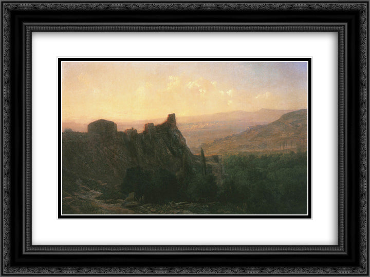 View of Tiflis 24x18 Black Ornate Wood Framed Art Print Poster with Double Matting by Lagorio, Lev