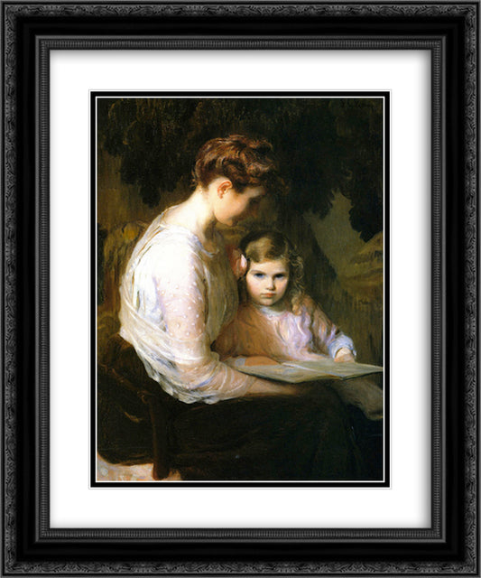 A Fairy Tale 20x24 Black Ornate Wood Framed Art Print Poster with Double Matting by Cabot Perry, Lilla