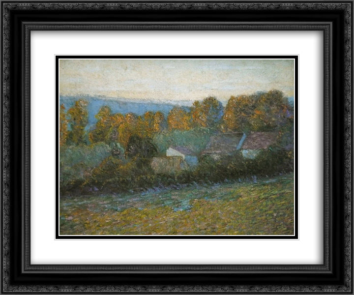 Autumn Afternoon, Giverny 24x20 Black Ornate Wood Framed Art Print Poster with Double Matting by Cabot Perry, Lilla