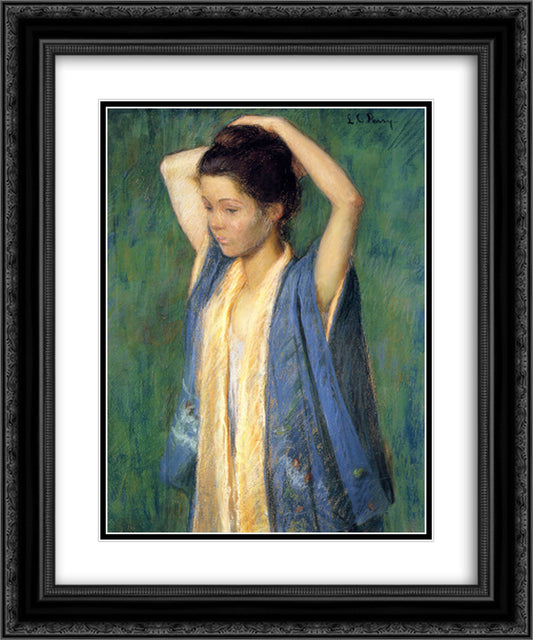 Child in Kimono 20x24 Black Ornate Wood Framed Art Print Poster with Double Matting by Cabot Perry, Lilla