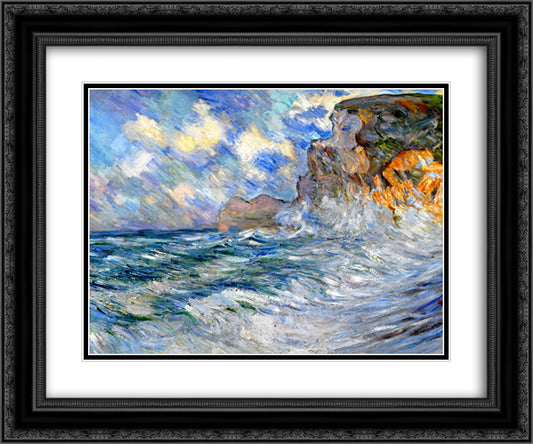 Cliffs at Etretat 24x20 Black Ornate Wood Framed Art Print Poster with Double Matting by Cabot Perry, Lilla
