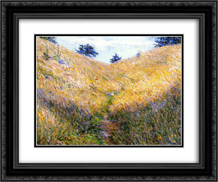 Giverny Hillside 24x20 Black Ornate Wood Framed Art Print Poster with Double Matting by Cabot Perry, Lilla