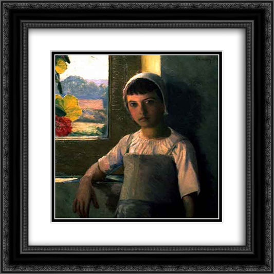 La Petite Angele, II 20x20 Black Ornate Wood Framed Art Print Poster with Double Matting by Cabot Perry, Lilla