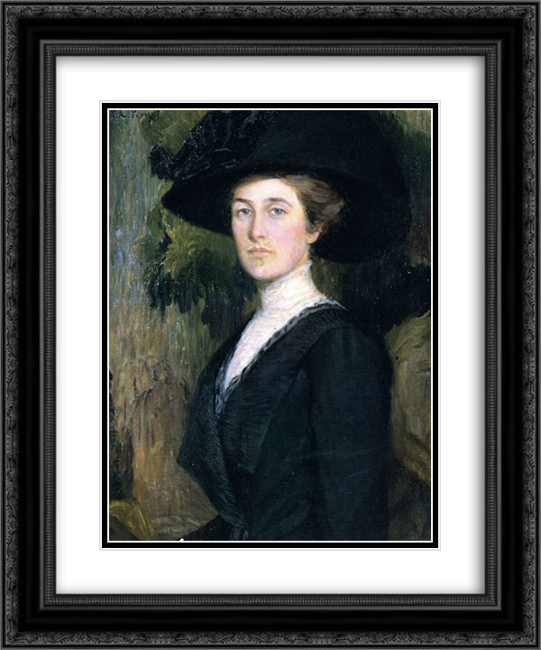 Mrs.Henry Lyman [Elizabeth Cabot Lyman] 20x24 Black Ornate Wood Framed Art Print Poster with Double Matting by Cabot Perry, Lilla