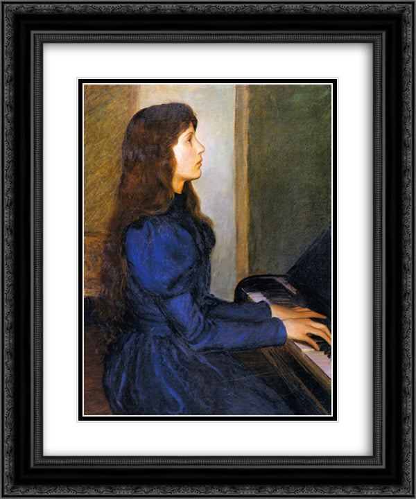 Playing by Heart 20x24 Black Ornate Wood Framed Art Print Poster with Double Matting by Cabot Perry, Lilla