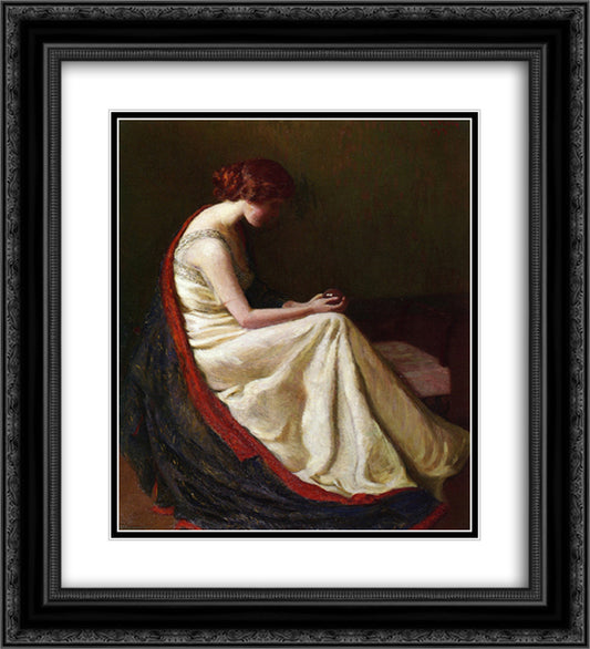 The Chrystal Gazer 20x22 Black Ornate Wood Framed Art Print Poster with Double Matting by Cabot Perry, Lilla