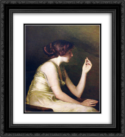 The Pearl 20x22 Black Ornate Wood Framed Art Print Poster with Double Matting by Cabot Perry, Lilla