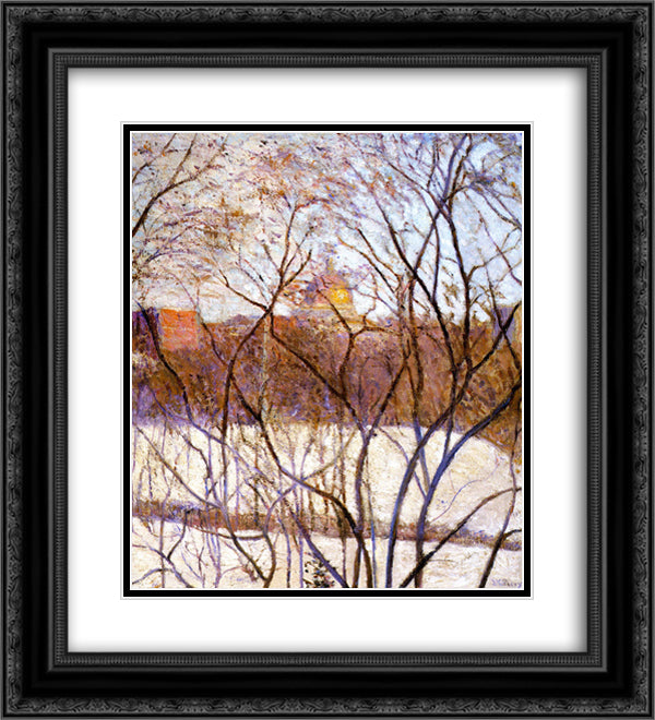 The State House 20x22 Black Ornate Wood Framed Art Print Poster with Double Matting by Cabot Perry, Lilla
