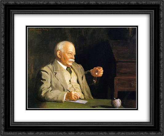 William Dean Howells 24x20 Black Ornate Wood Framed Art Print Poster with Double Matting by Cabot Perry, Lilla