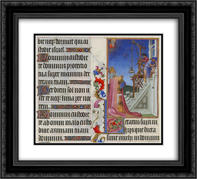 Building in Jerusalem 22x20 Black Ornate Wood Framed Art Print Poster with Double Matting by Limbourg Brothers