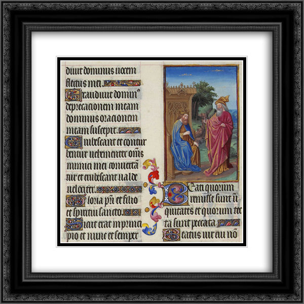 David and Nathan 20x20 Black Ornate Wood Framed Art Print Poster with Double Matting by Limbourg Brothers