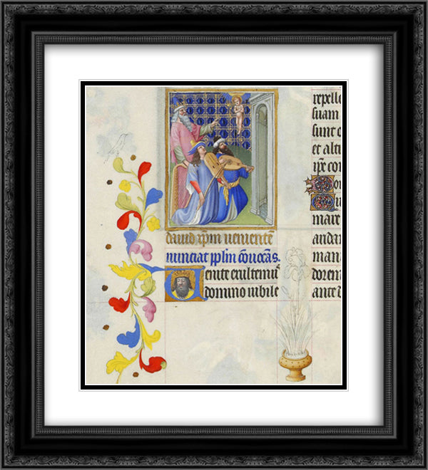 David Foresee the Coming of Christ 20x22 Black Ornate Wood Framed Art Print Poster with Double Matting by Limbourg Brothers
