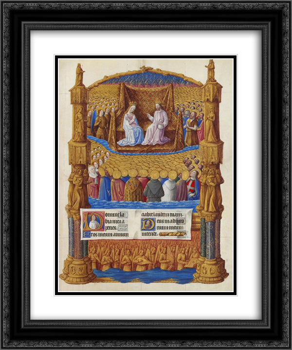 Paradise 20x24 Black Ornate Wood Framed Art Print Poster with Double Matting by Limbourg Brothers