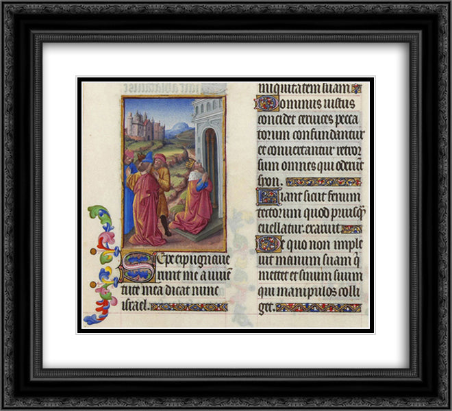 Psalm CXXVIII 22x20 Black Ornate Wood Framed Art Print Poster with Double Matting by Limbourg Brothers