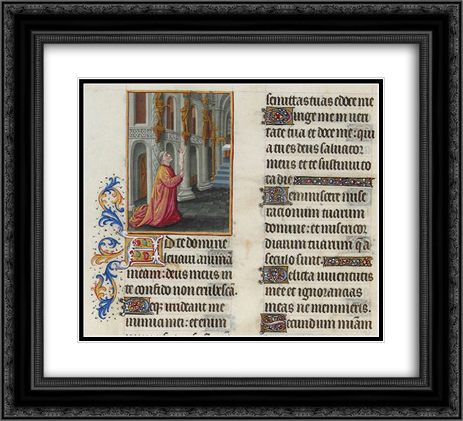 Psalm XXIV 22x20 Black Ornate Wood Framed Art Print Poster with Double Matting by Limbourg Brothers