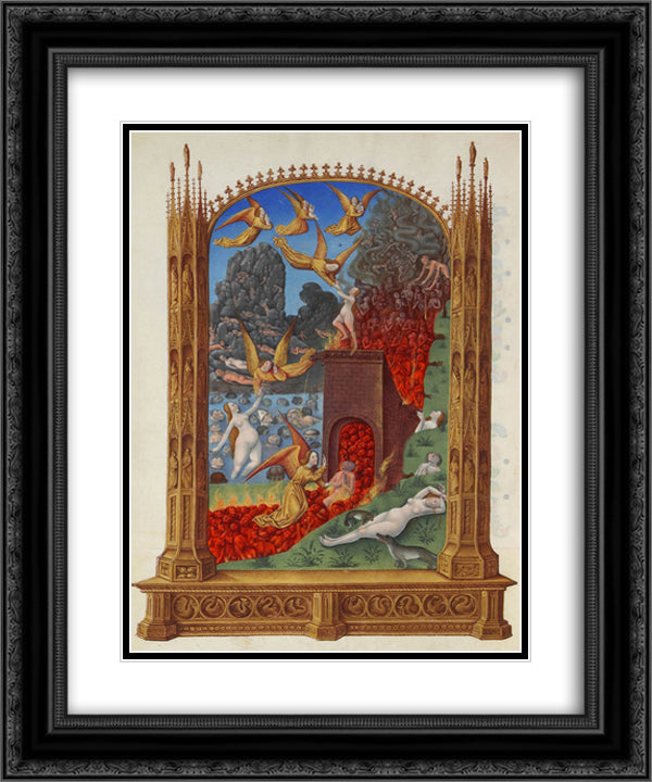 Purgatory 20x24 Black Ornate Wood Framed Art Print Poster with Double Matting by Limbourg Brothers