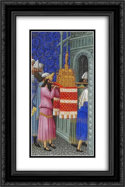 The Ark of God Carried into the Temple 16x24 Black Ornate Wood Framed Art Print Poster with Double Matting by Limbourg Brothers