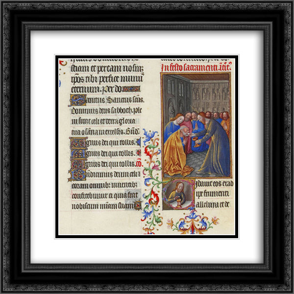 The Communion of the Apostles 20x20 Black Ornate Wood Framed Art Print Poster with Double Matting by Limbourg Brothers