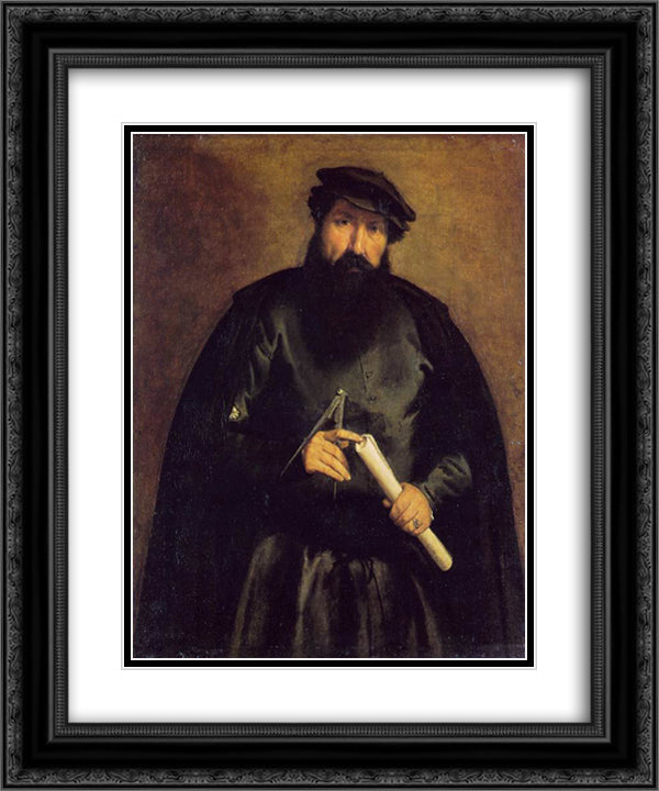 Architect 20x24 Black Ornate Wood Framed Art Print Poster with Double Matting by Lotto, Lorenzo