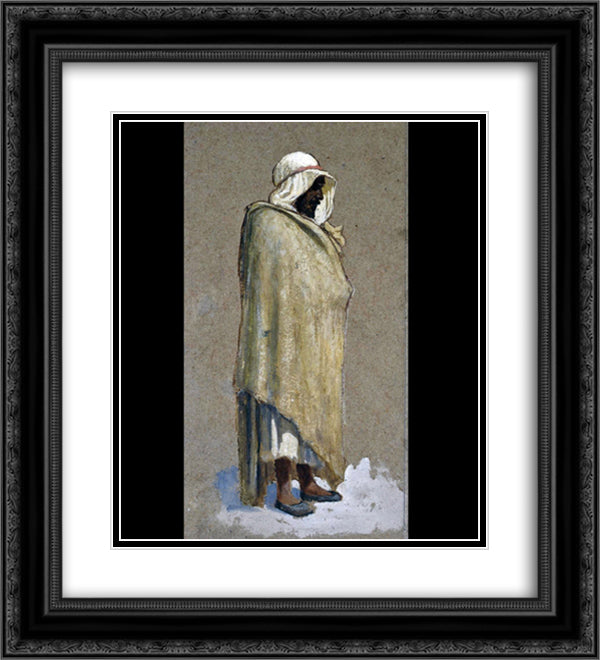 Arab Facing Right 20x22 Black Ornate Wood Framed Art Print Poster with Double Matting by Tiffany, Louis Comfort