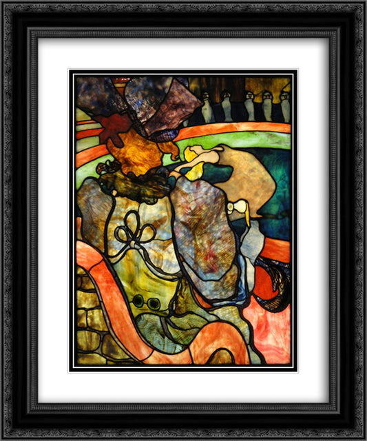 Au Nouveau Cirque, Papa Chrysantheme 20x24 Black Ornate Wood Framed Art Print Poster with Double Matting by Tiffany, Louis Comfort