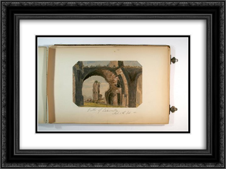 Baths of Caracalla 24x18 Black Ornate Wood Framed Art Print Poster with Double Matting by Tiffany, Louis Comfort