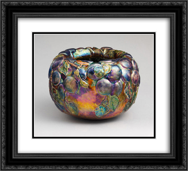 Bowl 22x20 Black Ornate Wood Framed Art Print Poster with Double Matting by Tiffany, Louis Comfort