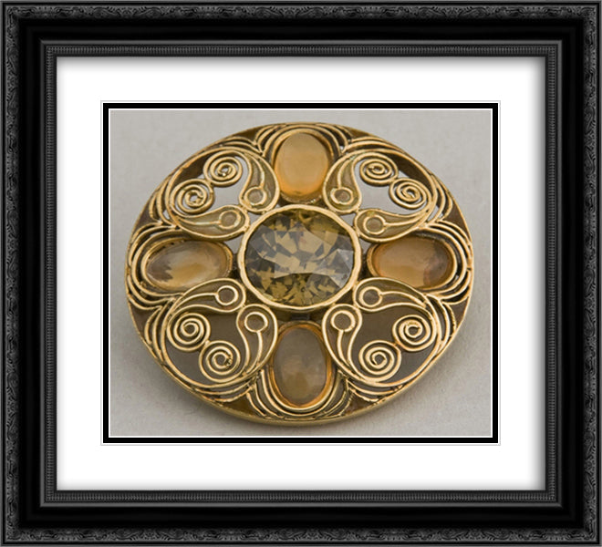 Brooch 22x20 Black Ornate Wood Framed Art Print Poster with Double Matting by Tiffany, Louis Comfort