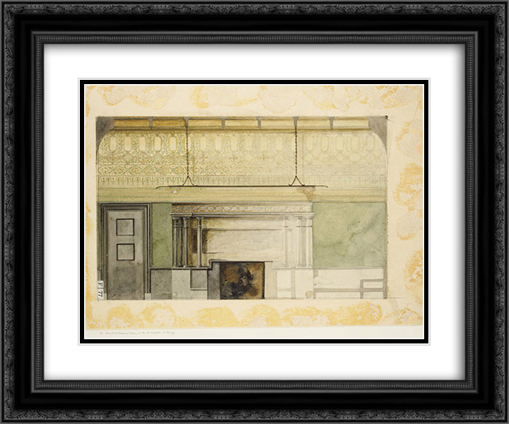 Design for Henry Field Memorial Gallery at the Art Institute of Chicago 24x20 Black Ornate Wood Framed Art Print Poster with Double Matting by Tiffany, Louis Comfort