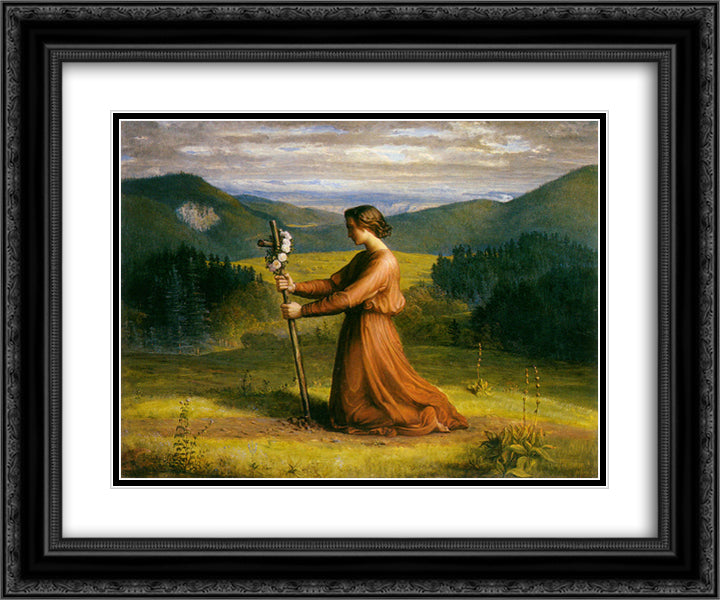 Poeme de l'ame 18 Realite 24x20 Black Ornate Wood Framed Art Print Poster with Double Matting by Janmot, Anne Francois Louis